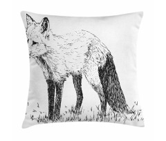 Sketchy Drawing on Animal Grass Pillow Cover