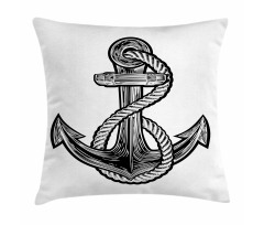 Monochrome Anchor Pillow Cover