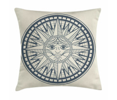 Retro Sun Compass Pillow Cover