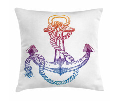 Ombre Anchor Rope Pillow Cover