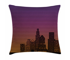 80's Skyline Pillow Cover