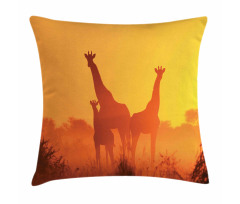 Sunset with Animals Pillow Cover