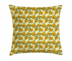 Graphical Flowers Pillow Cover