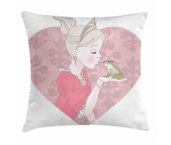 Fairytale Princess Kiss Art Pillow Cover