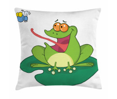 Funny Animal Catches a Bug Pillow Cover