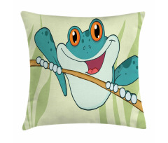 Happy Animal in Nature Pillow Cover