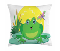 Animal on Leaf Cartoon Sun Pillow Cover