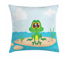 Nursery Cartoon Animal Scene Pillow Cover