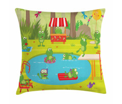 Animal Pool Party Fun Forest Pillow Cover