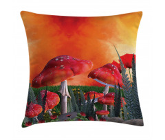 Clouds Leaves Poppies Pillow Cover