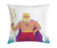 King of the Ocean Drawing Pillow Cover