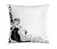 Woman Holds Grape Pillow Cover