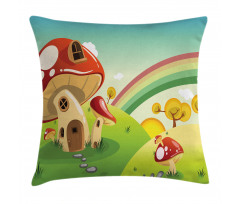 Farm Field Rain Mushroom Pillow Cover