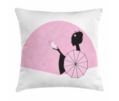 Woman Side Portrait Pillow Cover