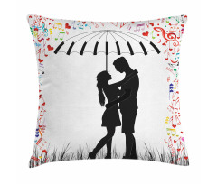 Young Romantic Couple Pillow Cover