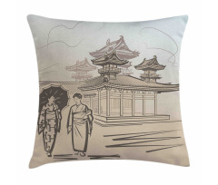 Women Walking Pillow Cover