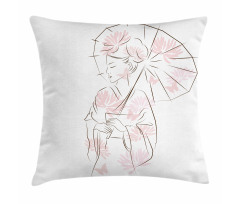 Geisha Girl Pillow Cover