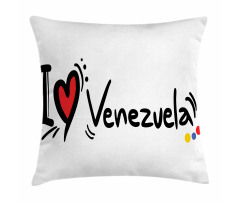 I Love Venezuela Wording Pillow Cover