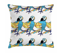 Tropic Colorful Parrots Pillow Cover