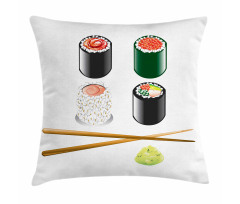 Japan Sushi and Chopsticks Pillow Cover