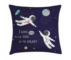 Love Wording Astronauts Pillow Cover