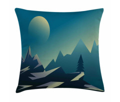 Geometric Landscape Scene Pillow Cover