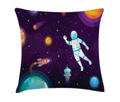 Astronaut in Space System Pillow Cover