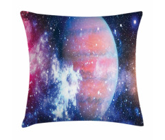 Vivid Nebula and Planet Art Pillow Cover