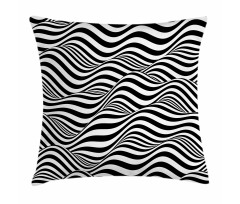 Monochrome Waves Pillow Cover