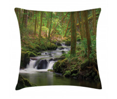 Forest over Mossy Rocks Pillow Cover