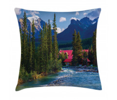 Lake Louise Banff Village Pillow Cover