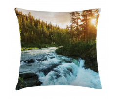 Sunrise Springtime Pines Pillow Cover