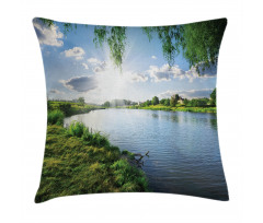 Calm River in Summer Pillow Cover