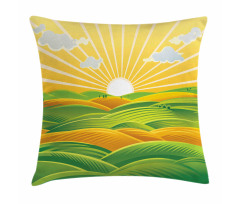 Fields Hills at Dawn Pillow Cover