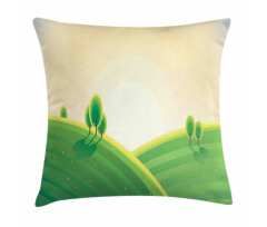 Rural Landscape Hills Pillow Cover