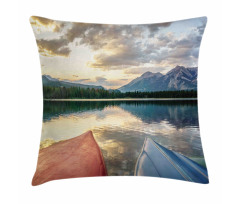 Edith Lake and Old Boats Pillow Cover