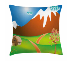 Cartoon Country Scene Pillow Cover