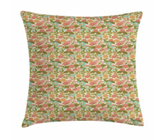 Pastel Vintage Art Flowers Pillow Cover