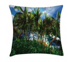 Hawaii Island Palm Tree Pillow Cover