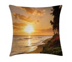 Sunset on Sands Beach Pillow Cover