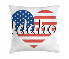 Heart Shaped USA Flag State Pillow Cover