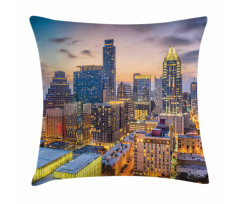 Urban Outdoor Scene at Dusk Pillow Cover