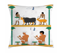 Man and Animal Pillow Cover