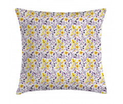 Rural Flowers and Leaves Pillow Cover