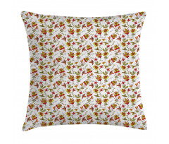 Vintage Fall Flowers Pillow Cover