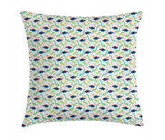 Dinosaurs Funny Doodle Pillow Cover