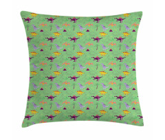 Sketch and Cartoon Dinosaur Pillow Cover