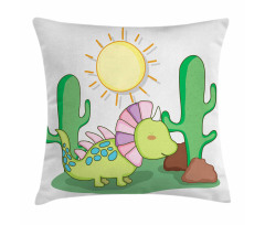 Styracosaurus Doodle Pillow Cover