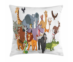 Cheerful Woodland Fauna Pillow Cover