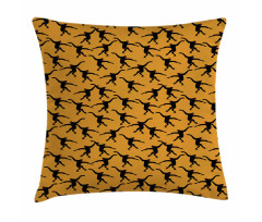 Jumping Monkey Silhouettes Pillow Cover